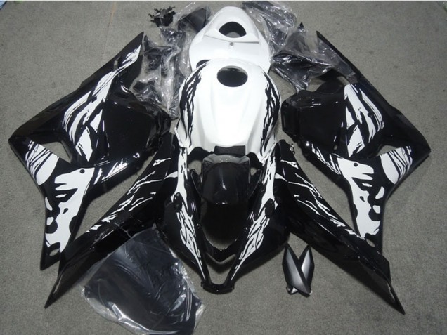Billige Honda CBR600RR Motorrad Verkleidung 2009-2012 - Weiss Glanzendes Schwarz