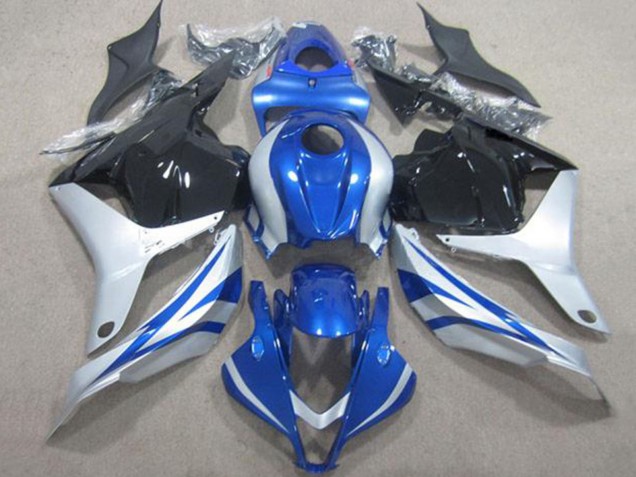 Billige Honda CBR600RR Motorrad Verkleidung 2009-2012 - Silber Blau Glanzendes Schwarz Streifen
