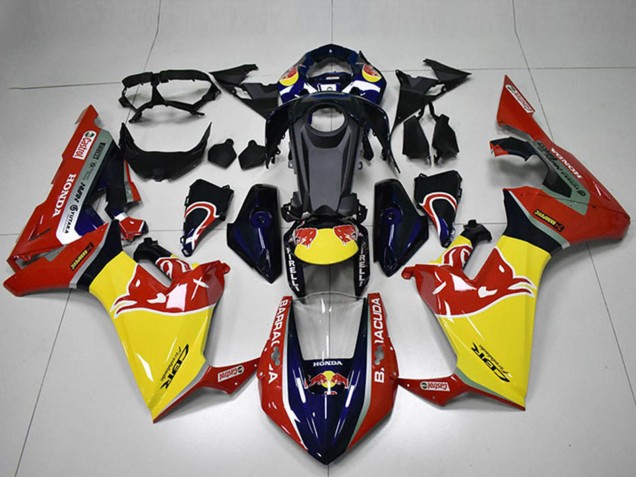 Billige Honda CBR1000RR Motorrad Verkleidung 2017-2023 - Blau Gelb Glanzendes Schwarz Red Bull