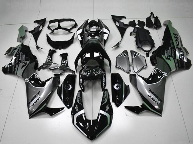 Billige Honda CBR1000RR Motorrad Verkleidung 2017-2023 - Silber Glanzendes Schwarz HRC