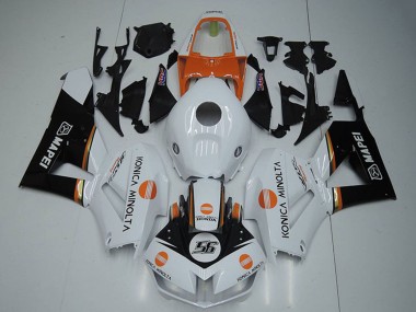 Billige Honda CBR1000RR Motorrad Verkleidung 2012-2016 - Weiss Orange Glanzendes Schwarz Konica Minolta 56