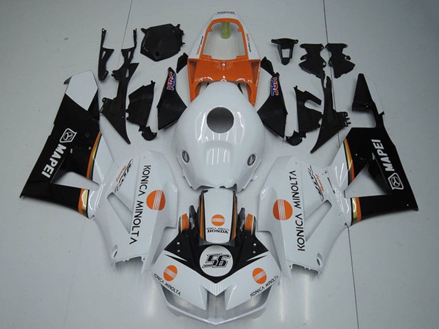 Billige Honda CBR1000RR Motorrad Verkleidung 2012-2016 - Weiss Orange Glanzendes Schwarz Konica Minolta 56