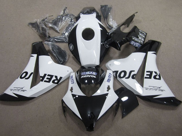 Billige Honda CBR1000RR Motorrad Verkleidung 2008-2011 - Weiss Glanzendes Schwarz Repsol