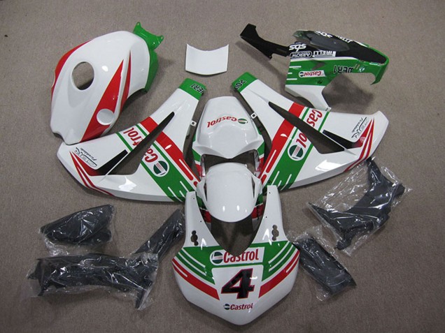 Billige Honda CBR1000RR Motorrad Verkleidung 2008-2011 - Weiss Rot Grun Castrol 4