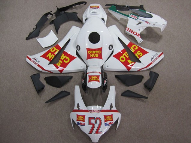 Billige Honda CBR1000RR Motorrad Verkleidung 2008-2011 - Weiss Rot Gelb San Carlo 52
