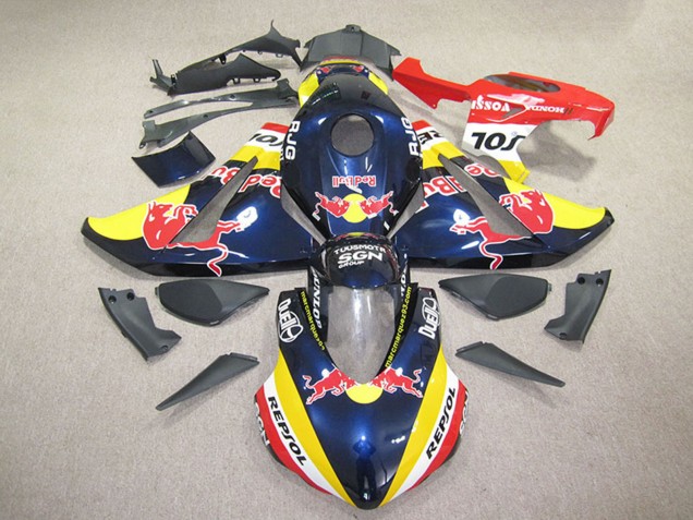 Billige Honda CBR1000RR Motorrad Verkleidung 2008-2011 - Dunkel Blau Gelb Rot Repsol Red Bull