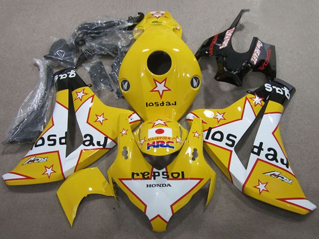 Billige Honda CBR1000RR Motorrad Verkleidung 2008-2011 - Gelb Weiss Glanzendes Schwarz Stern Repsol HRC