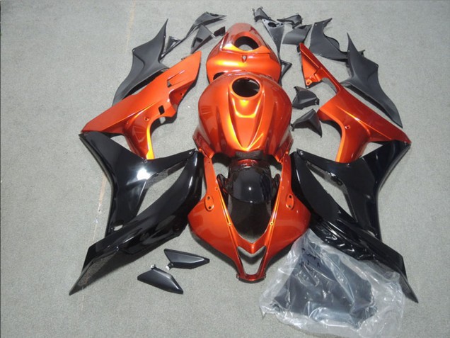 Billige Honda CBR1000RR Motorrad Verkleidung 2008-2011 - Orange Glanzendes Schwarz