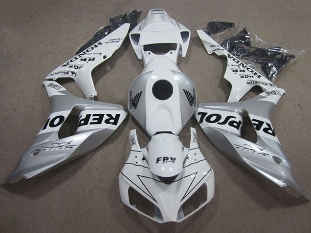Billige Honda CBR1000RR Motorrad Verkleidung 2006-2007 - Weiss Silber Schwarz Repsol
