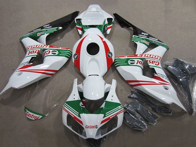 Billige Honda CBR1000RR Motorrad Verkleidung 2006-2007 - Weiss Rot Grun Glanzendes Schwarz Castrol