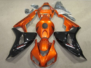 Billige Honda CBR1000RR Motorrad Verkleidung 2006-2007 - Orange Glanzendes Schwarz