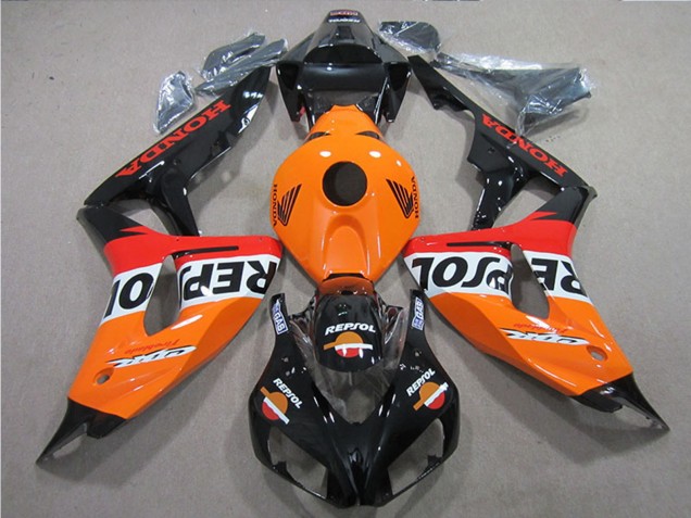 Billige Honda CBR1000RR Motorrad Verkleidung 2006-2007 - Orange Weiss Rot Glanzendes Schwarz Repsol