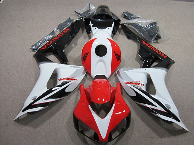 Billige Honda CBR1000RR Motorrad Verkleidung 2006-2007 - Weiss Rot Glanzendes Schwarz Fireblade