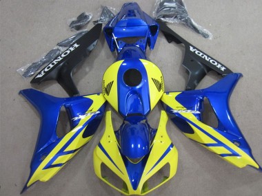 Billige Honda CBR1000RR Motorrad Verkleidung 2006-2007 - Blau Gelb Glanzendes Schwarz