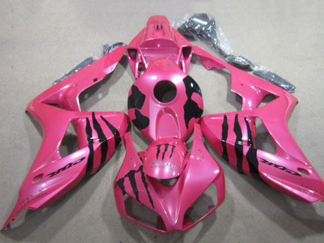 Billige Honda CBR1000RR Motorrad Verkleidung 2006-2007 - Rosa Schwarz Monster