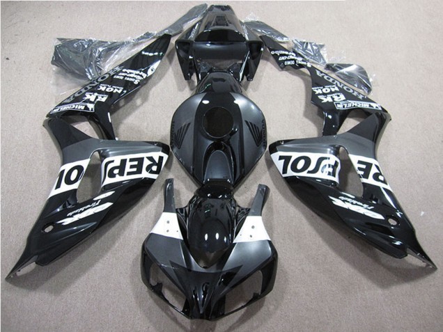 Billige Honda CBR1000RR Motorrad Verkleidung 2006-2007 - Glanzendes Schwarz Grau Weiss Repsol