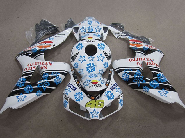 Billige Honda CBR1000RR Motorrad Verkleidung 2006-2007 - Weiss Hellblau Glanzendes Schwarz Rot Nastro Azzurro Repsol 46