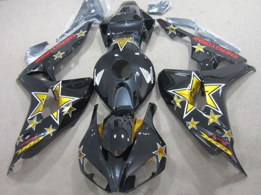 Billige Honda CBR1000RR Motorrad Verkleidung 2006-2007 - Glanzendes Schwarz Gold Stern Energy Drink