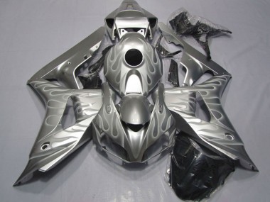 Billige Honda CBR1000RR Motorrad Verkleidung 2006-2007 - Silber Weiss Flamme