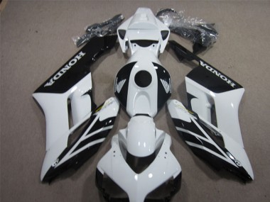 Billige Honda CBR1000RR Motorrad Verkleidung 2004-2005 - Weiss Glanzendes Schwarz Streifen