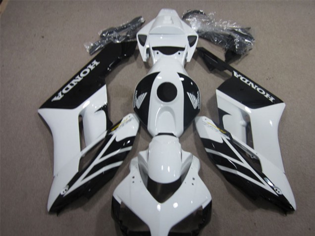 Billige Honda CBR1000RR Motorrad Verkleidung 2004-2005 - Weiss Glanzendes Schwarz Streifen
