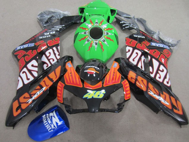 Billige Honda CBR1000RR Motorrad Verkleidung 2004-2005 - Orange Grun Rossi Glanzendes Schwarz Repsol Rossi 46