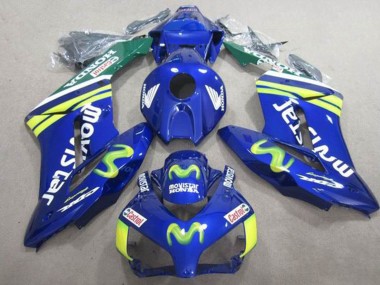 Billige Honda CBR1000RR Motorrad Verkleidung 2004-2005 - Blau Grun Gelb MoviStar Castrol