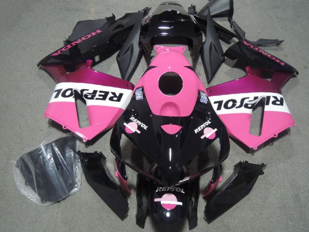 Billige Honda CBR1000RR Motorrad Verkleidung 2004-2005 - Rosa Weiss Glanzendes Schwarz Repsol