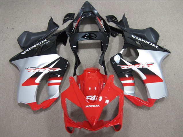 Billige Honda CBR600 F4i Motorrad Verkleidung 2001-2003 - Silber Rot Glanzendes Schwarz