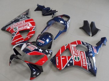 Billige Honda CBR900RR 954 Motorrad Verkleidung 2002-2003 - Blau Rot Cycle World Castrol