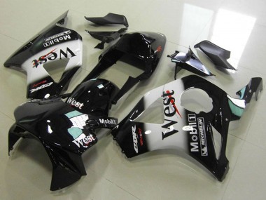 Billige Honda CBR900RR 954 Motorrad Verkleidung 2002-2003 - Glanzendes Schwarz Weiss West