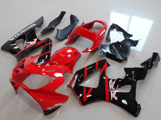 Billige Honda CBR900RR 929 Motorrad Verkleidung 2000-2001 - Rot Glanzendes Schwarz Streifen