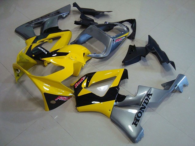 Billige Honda CBR900RR 929 Motorrad Verkleidung 2000-2001 - Gelb Silber Glanzendes Schwarz