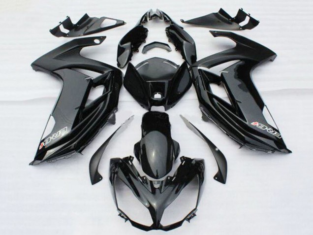 Billige Kawasaki ER6F Motorrad Verkleidung 2012-2014 - Glanzendes Schwarz mit Aufkleber