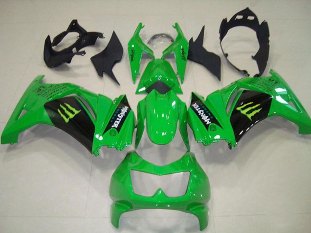 Billige Kawasaki ZX250R Motorrad Verkleidung 2008-2012 - Grun Schwarz Monster