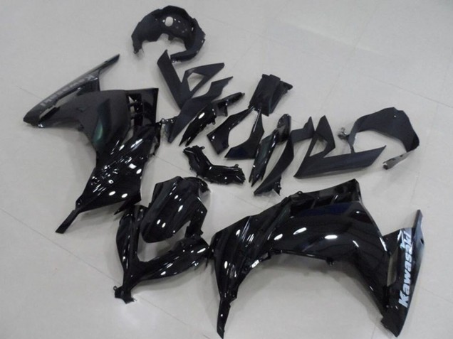 Billige Kawasaki ZX300R Motorrad Verkleidung 2013-2018 - Glanzendes Schwarz
