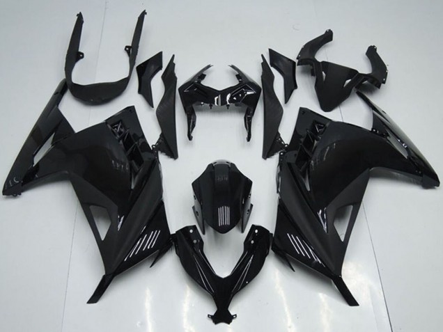 Billige Kawasaki ZX300R Motorrad Verkleidung 2013-2018 - Glanzendes Schwarz