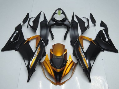 Billige Kawasaki ZX6R Motorrad Verkleidung 2013-2018 - Matt Schwarz Orange
