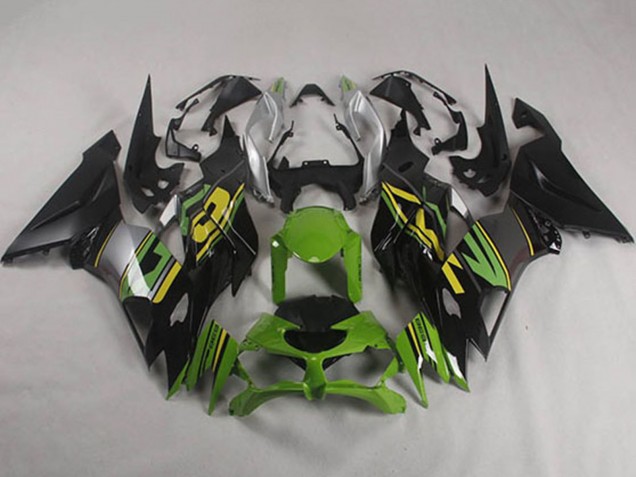 Billige Kawasaki ZX6R Motorrad Verkleidung 2019-2022 - Grun Gelb Silber Matt Schwarz