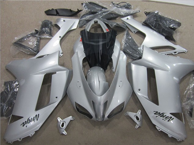 Billige Kawasaki ZX6R Motorrad Verkleidung 2007-2008 - Silber