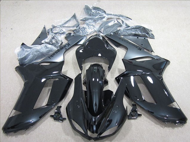 Billige Kawasaki ZX6R Motorrad Verkleidung 2007-2008 - Schwarz Silber
