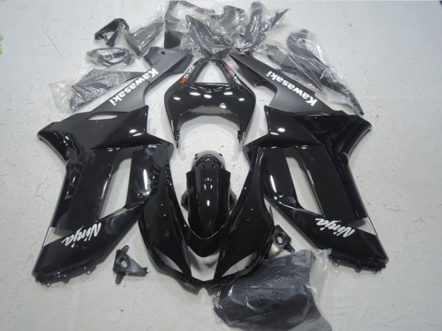 Billige Kawasaki ZX6R Motorrad Verkleidung 2007-2008 - Glanzendes Schwarz Matt Schwarz Weiss Rot Aufkleber