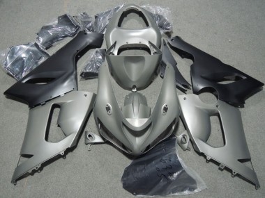 Billige Kawasaki ZX6R Motorrad Verkleidung 2005-2006 - Grau Matt Schwarz