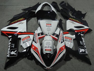 Billige Kawasaki ZX6R Motorrad Verkleidung 2005-2006 - Weiss Schwarz Rot Rizoma Playboy