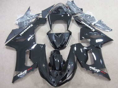 Billige Kawasaki ZX6R Motorrad Verkleidung 2005-2006 - Glanzendes Schwarz