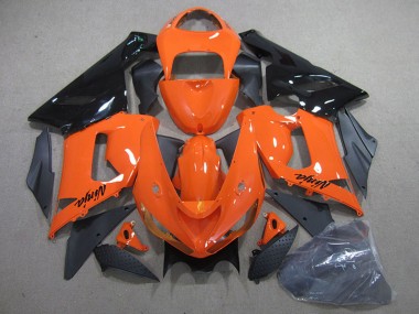 Billige Kawasaki ZX6R Motorrad Verkleidung Kit 2005-2006 - Orange Schwarz