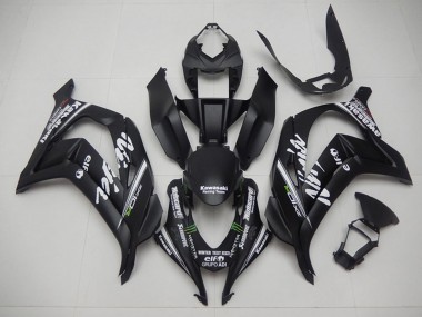 Billige Kawasaki ZX10R Motorrad Verkleidung 2016-2020 - Matt Schwarz Grun Weiss Monster Rennen Team Motocard