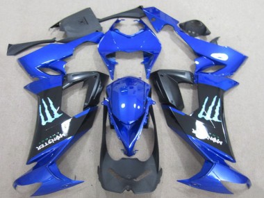 Billige Kawasaki ZX10R Motorrad Verkleidung 2008-2010 - Blau Schwarz Monster