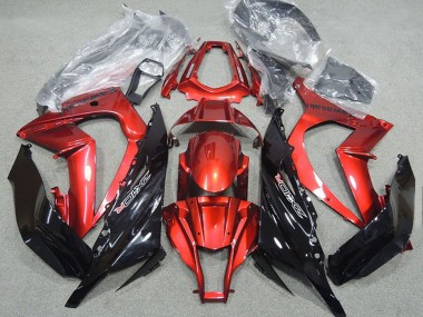 Billige Kawasaki ZX10R Motorrad Verkleidung 2011-2015 - Rot Glanzendes Schwarz