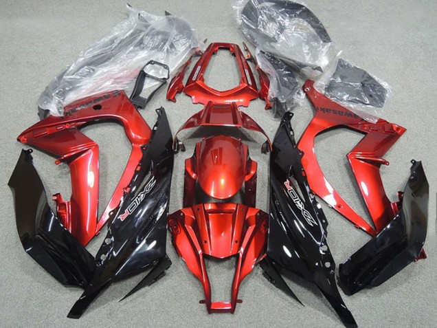 Billige Kawasaki ZX10R Motorrad Verkleidung 2011-2015 - Rot Glanzendes Schwarz